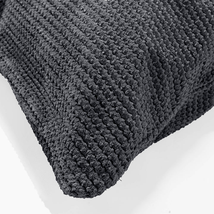 Housse de Traversin 20 x 55cm - Pompon Noir 03