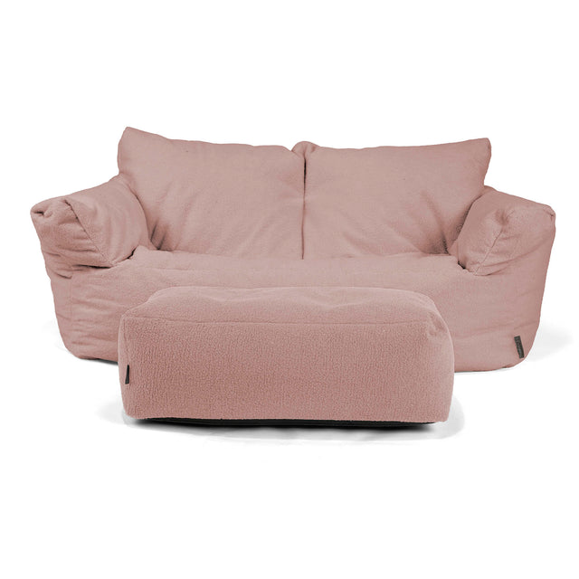 Joséphine Canapé Pouf - Bouclé Rose 02