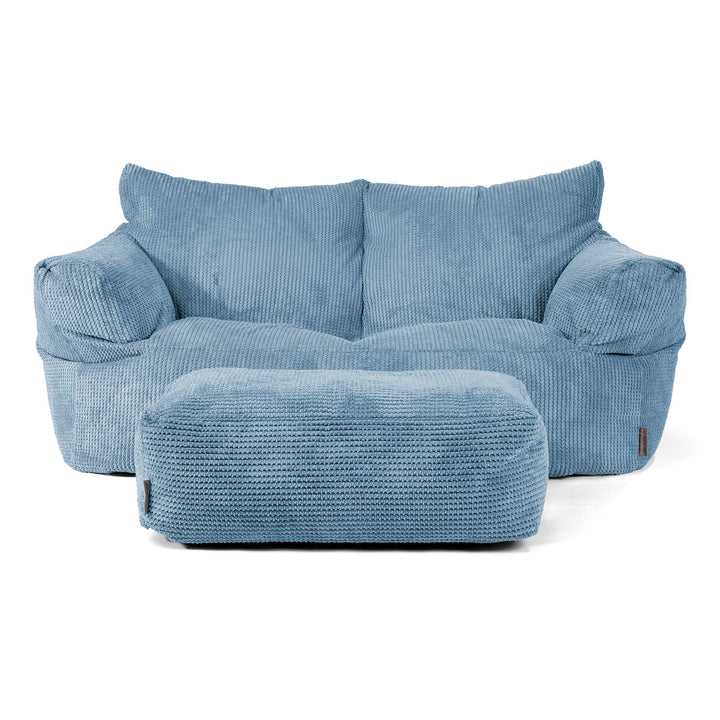 Joséphine Canapé Pouf - Pompon Bleu Ciel 02