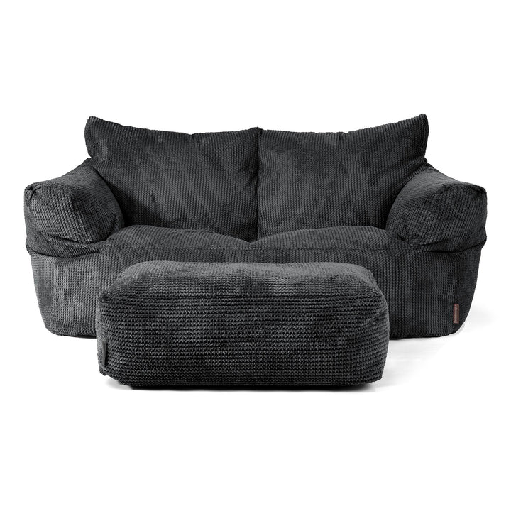 Joséphine Canapé Pouf - Pompon Noir 02