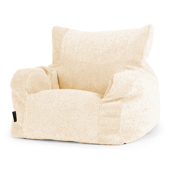 Joséphine Pouf Fauteuil Design - Chenille Luxe Ivoire 01