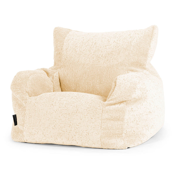 Joséphine Pouf Fauteuil Design - Chenille Luxe Ivoire 01