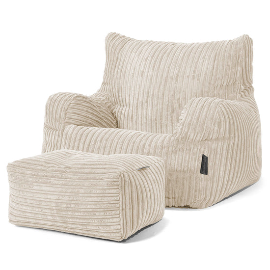 Joséphine Pouf Fauteuil Design - Côtelé Crème 02
