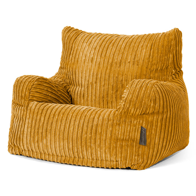 Joséphine Pouf Fauteuil Design - Côtelé Miel doré 01