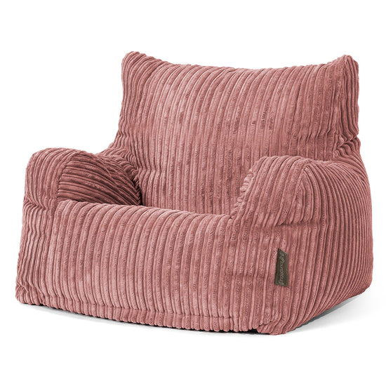 Joséphine Pouf Fauteuil Design - Côtelé Pêche 01