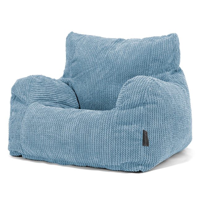 Joséphine Pouf Fauteuil Design - Pompon Bleu Ciel 01