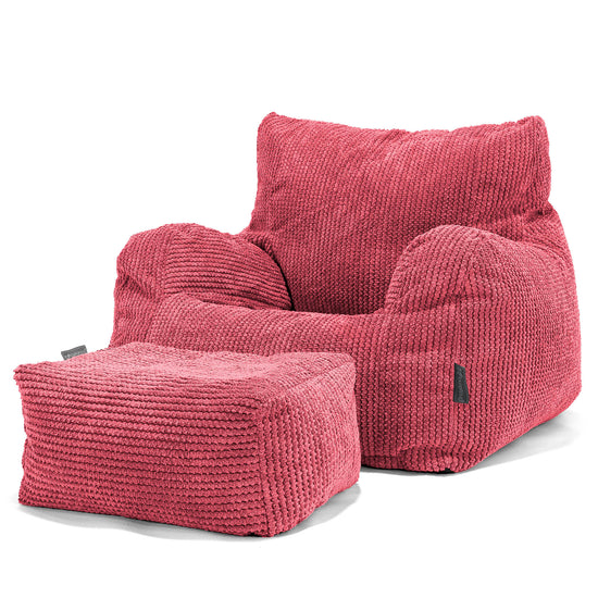 Joséphine Pouf Fauteuil Design - Pompon Rouge pastel 02