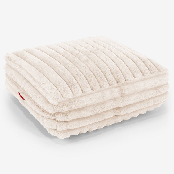 Grand Coussin de Sol Housse de Remplacement - Velours Côtelé Ultra Pelucheux 01