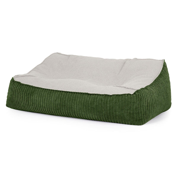 Le Canapé Pouf Doudou - Bouclé & Côtelé Vert Forêt 01