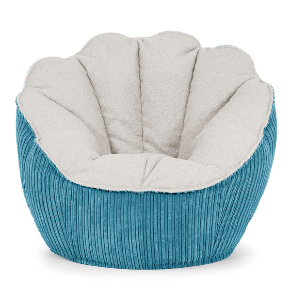 Pouf Fauteuil Natalia Sacco - Bouclé & Côtelé Mer Égée 01