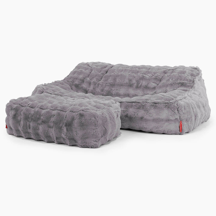 Le Canapé Pouf Doudou - Fausse Fourrure à Bulles Gris 03