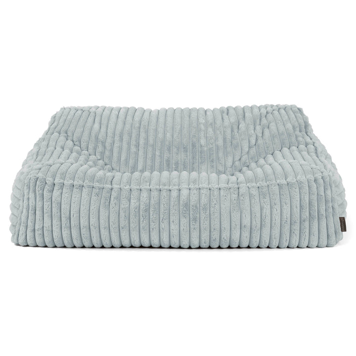 Le Canapé Pouf Doudou - Velours Côtelé Ultra Pelucheux Bleu Dragé 02
