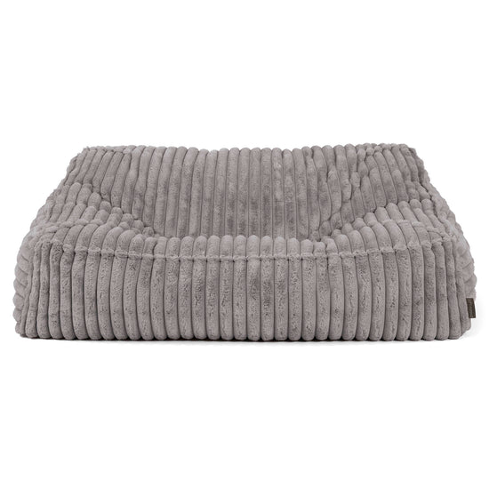 Le Canapé Pouf Doudou - Velours Côtelé Ultra Pelucheux Gris 02