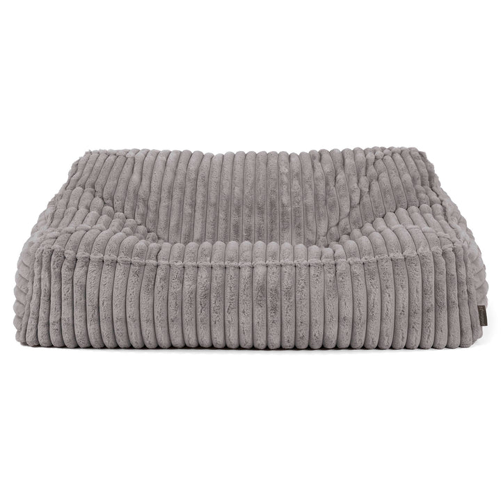 Le Canapé Pouf Doudou - Velours Côtelé Ultra Pelucheux Gris 02