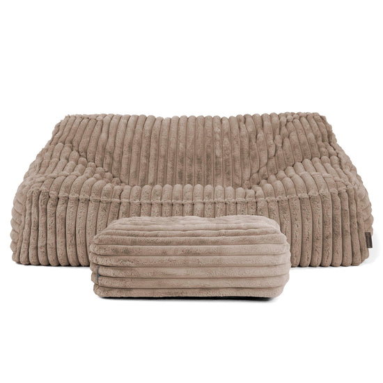 Le Canapé Pouf Doudou - Velours Côtelé Ultra Pelucheux Vison 03