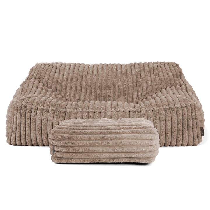 Le Canapé Pouf Doudou - Velours Côtelé Ultra Pelucheux Vison 03