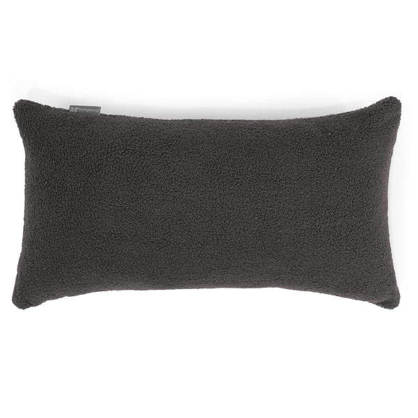 Housse de Coussin Rectangulaire Géant 40 x 70cm - Bouclé Anthracite 01