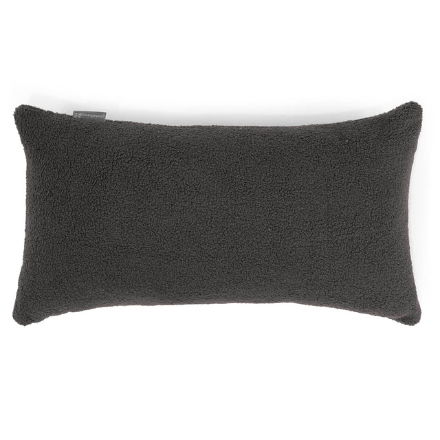 Housse de Coussin Rectangulaire Géant 40 x 70cm - Bouclé Anthracite 01