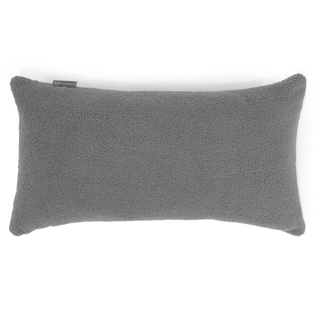Housse de Coussin Rectangulaire Géant 40 x 70cm - Bouclé Gris 01