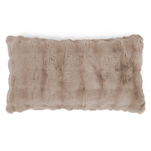 Housse de Coussin Rectangulaire Géant 40 x 70cm - Fausse Fourrure à Bulles Vison 01
