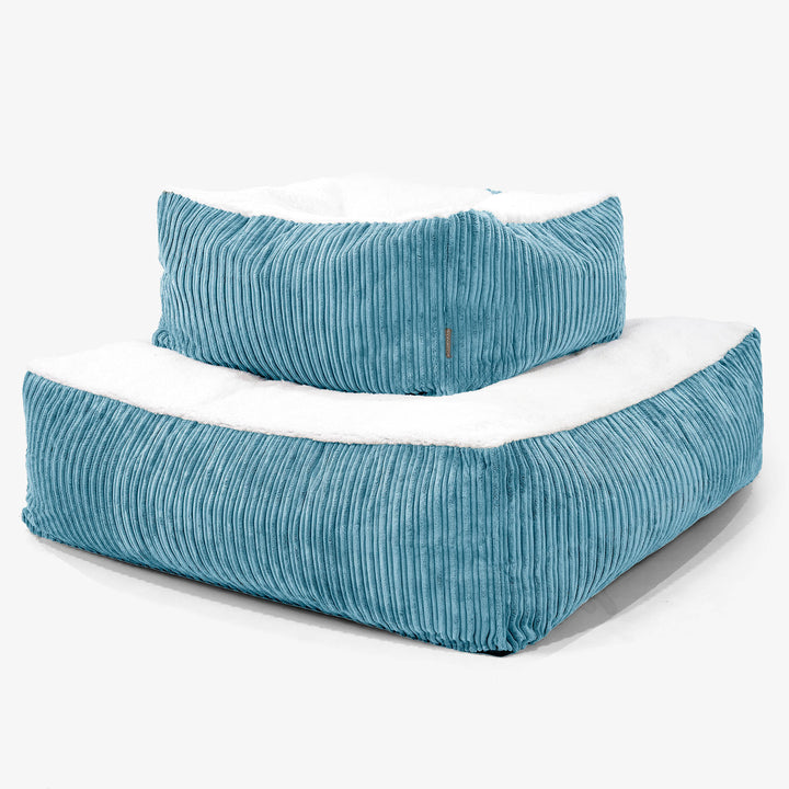 Le Matelas Géant pour Chien, Taille XXL - Sherpa & Côtelé Mer Égée 03