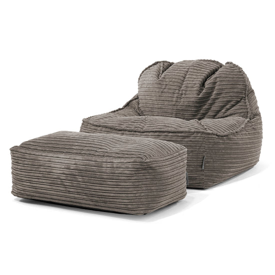 Le Pouf Doudou 2.0 - Côtelé Anthracite 02
