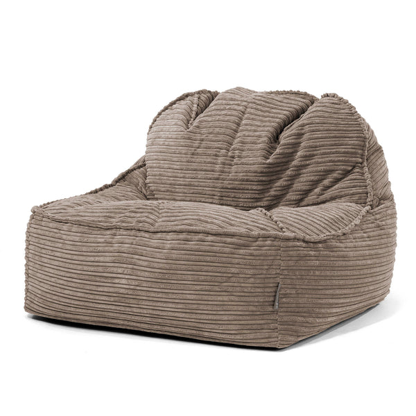 Le Pouf Doudou 2.0 - Côtelé Grège 01