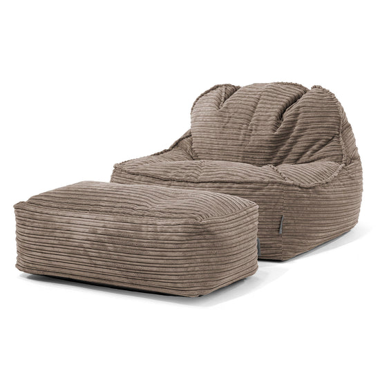 Le Pouf Doudou 2.0 - Côtelé Grège 02