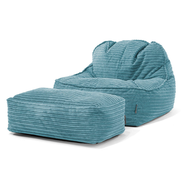 Le Pouf Doudou 2.0 - Côtelé Mer Égée 02