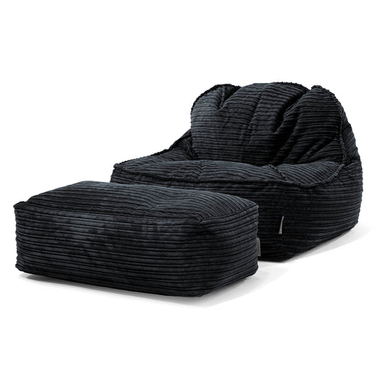 Le Pouf Doudou 2.0 - Côtelé Noir 02