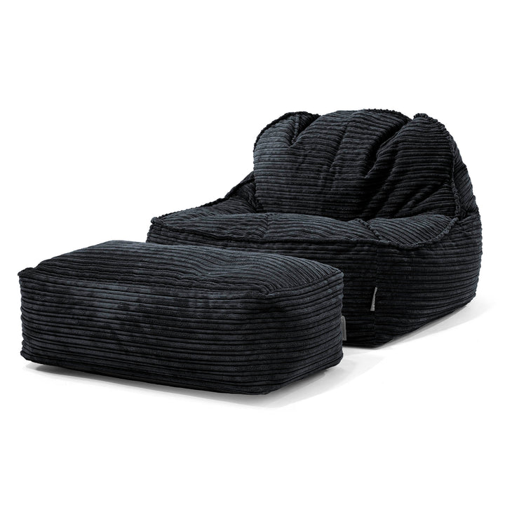 Le Pouf Doudou 2.0 - Côtelé Noir 02