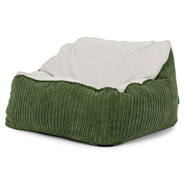 Le Pouf Doudou - Bouclé & Côtelé Vert Forêt 01