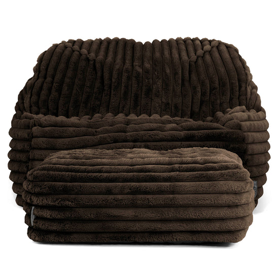 Le Pouf Doudou - Velours Côtelé Ultra Pelucheux Marron Meuse 03