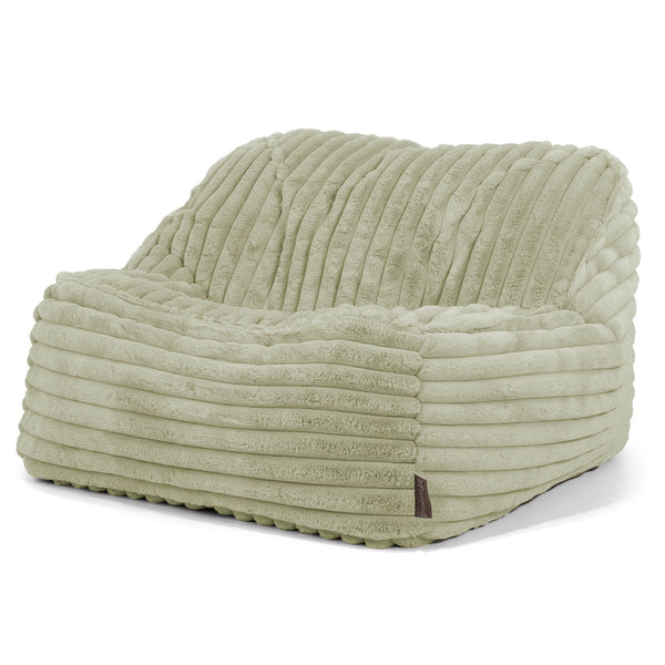 Le Pouf Doudou - Velours Côtelé Ultra Pelucheux Vert Sauge 01