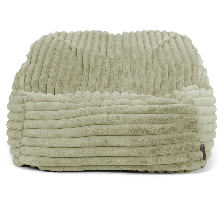 Le Pouf Doudou - Velours Côtelé Ultra Pelucheux Vert Sauge 02