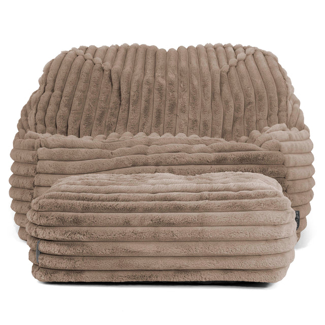 Le Pouf Doudou - Velours Côtelé Ultra Pelucheux Vison 03