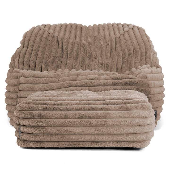 Le Pouf Doudou - Velours Côtelé Ultra Pelucheux Vison 03