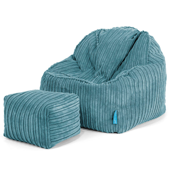 Le Pouf Enfant Doudou 2-6 ans - Côtelé Mer Égée 03