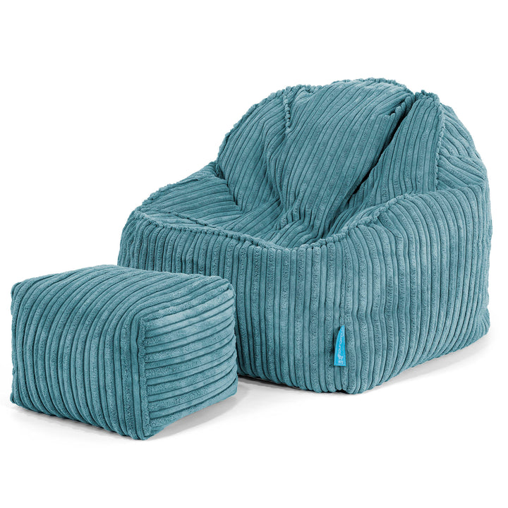 Le Pouf Enfant Doudou 2-6 ans - Côtelé Mer Égée 03