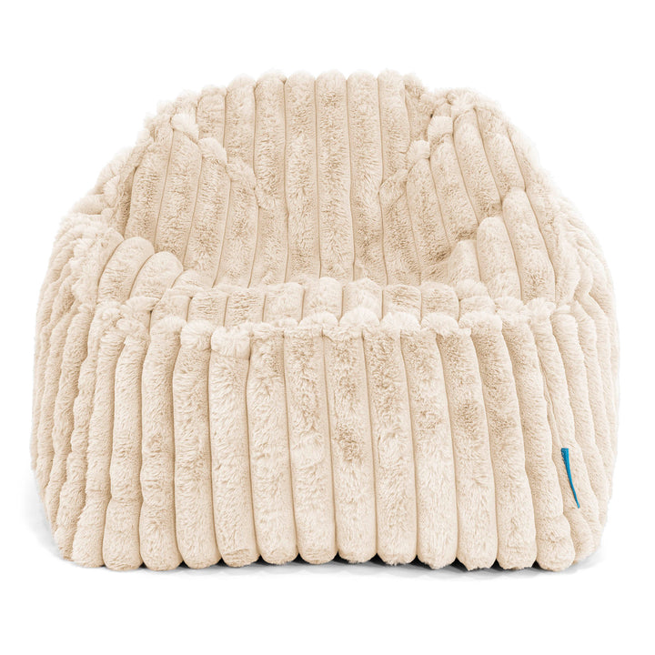 Le Pouf Enfant Doudou 2-6 ans - Velours Côtelé Ultra Pelucheux Crème 02