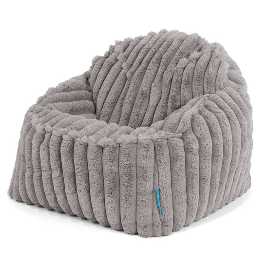 Le Pouf Enfant Doudou 2-6 ans - Velours Côtelé Ultra Pelucheux Gris 01