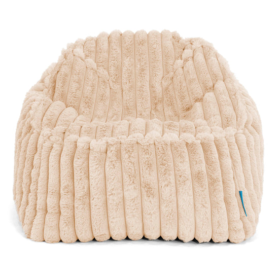 Le Pouf Enfant Doudou 2-6 ans - Velours Côtelé Ultra Pelucheux Pêche 02