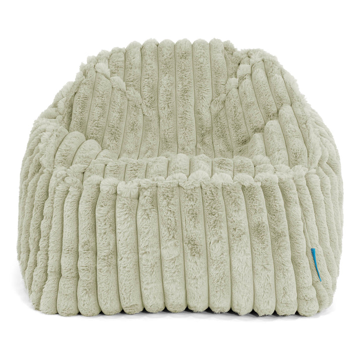 Le Pouf Enfant Doudou 2-6 ans - Velours Côtelé Ultra Pelucheux Vert Sauge 02