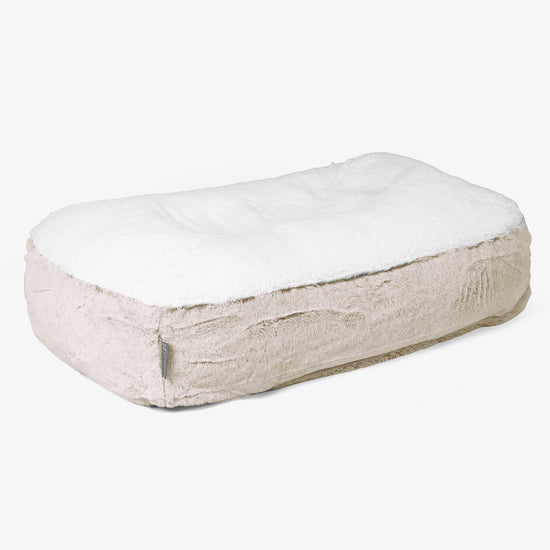 Lit pour Chien, Taille Moyenne - Fausse Fourrure Lapin Brun Doré 01