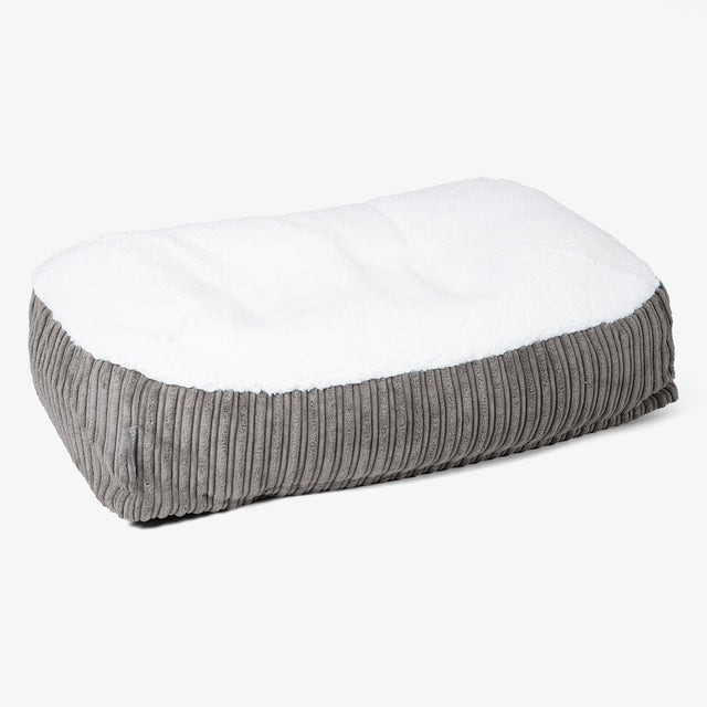 Lit pour Chien, Taille Moyenne - Sherpa & Côtelé Anthracite 01