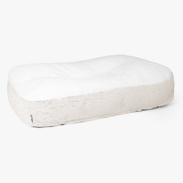 Lit pour Chien, Taille XL - Fausse Fourrure Lapin Blanc 01