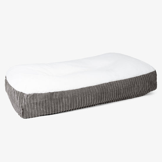 Lit pour Chien, Taille XL - Sherpa & Côtelé Anthracite 01