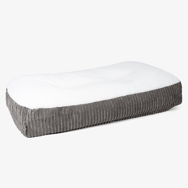 Lit pour Chien, Taille XL - Sherpa & Côtelé Anthracite 01