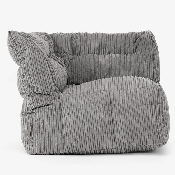 Modulaire Canapé Pouf, Élément Angle Gauche - Côtelé Anthracite 01