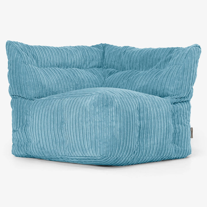 Modulaire Canapé Pouf, Élément Angle Gauche - Côtelé Mer Égée 02